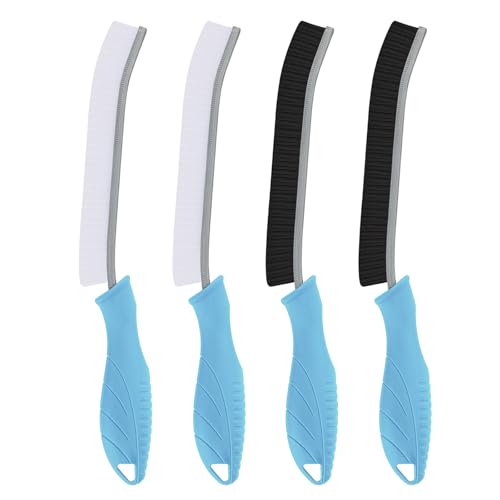 TQRR Toilet Brush, 4Pcs Bathroom Cleaning Brush, Toilet Scrubber, Deep Toilet Bowl Brush with Hanging Hole, Multifunctional Gap Cleaning Brush, Bristles for Kitchen Sinks, Tub,Shower (4, Light Blue) - color: Light Blue