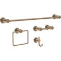 Delta 4-Piece Champagne Bronze Bathroom Set Towel Rack, Ring, Toilet Paper Holder, Hook | Nicoli Bath Accessories - color: Champagne Bronze