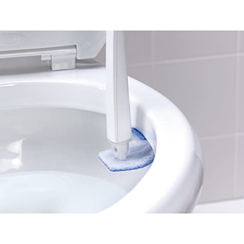 Scotch-Brite Disposable Toilet Scrubber Starter Kit, Disposable Refills with Built-in Bleach Alternative, Includes 1 Handle, Storage Caddy and 5 Refills