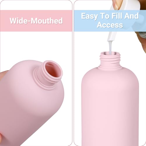 ASEVAT 8.8oz 4pack Refillable Travel Shampoo and Conditioner Bottles, Travel Size containers, Travel Bottle for toiletries, Squeeze Bottles with Flip Cap, Empty Plastic Leak Proof Travel Bottles - color: Pink, size: 8.8oz
