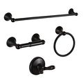 BGL Bathroom Hardware Set, Oil-Rubbed Bronze Adjustable Expandable Towel Bar 4-Piece ORB Bathroom Accessory Set Wall Mounted Robe Hook Toilet Paper Holder Towel Ring Towel Bar - color: Oil-rubbed Bronze