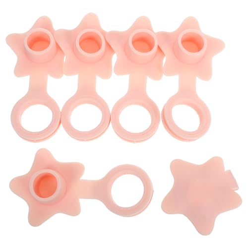 BESPORTBLE 6pcs Pink Silicone Bathtub Drain Stoppers with Wash Basin Plug, Bath Waste Overflow Seal, Fixed Tub Water Stopper Set for Bathroom Accessories