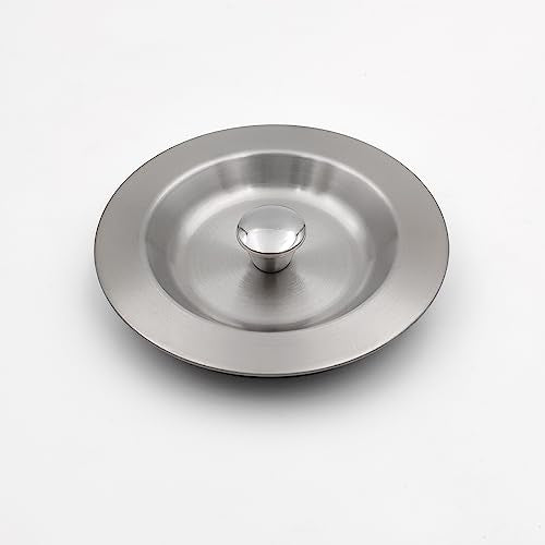 GZILA Kitchen Sink Stopper Replacement, Sealing Lid Sink Drain Stopper for 3-1/2 Inch Standard Drains Assembly, 304 Stainless Steel with Rubber Gasket, Brushed Nickel