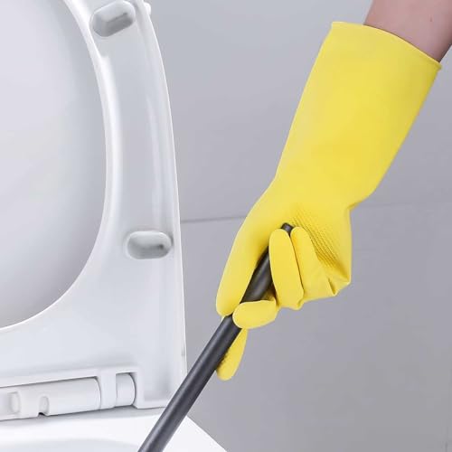 3 Pairs Rubber Dishwashing Gloves, Waterproof Non-Slip Reusable Household Dish Gloves for Kitchen Bathroom Home