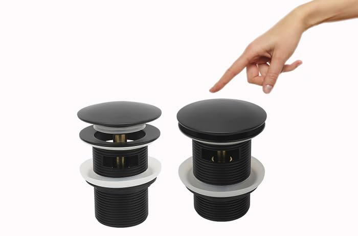 Matte Black Freestanding Bathtub Drain Stopper, Suitable for Most Bathtubs, Compatible with Drain Rough-in Kit - color: Matte Black