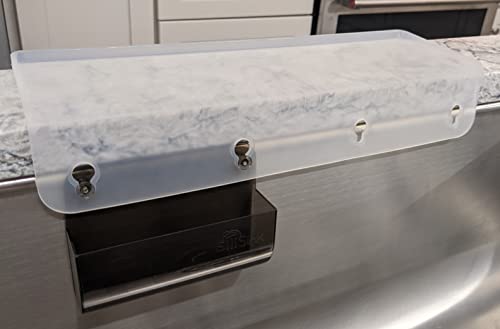 SiliProducts SiliSink Silicone Edge Guard for Kitchen Sink - Fits 3.75” - 4” Wide - The Original Silicone Sink Edge Protector with Sponge Caddy - Splash Guard, 14” Frosted Matte - color: Frosted Matte, size: 4in x 14in