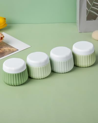 Mrsdry Travel Containers for Toiletries 4 Pack, TSA Approved Travel Size Toiletries, With Clear Bag Leak Proof Silicone Jars, Creams Jars Carrying Small Items - color: Water Green, size: 1 oz