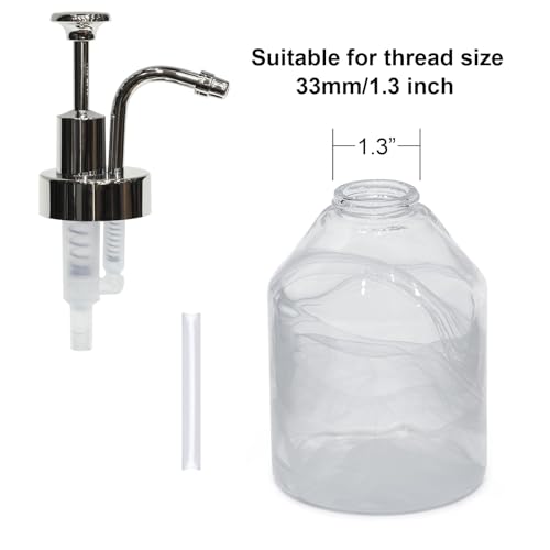 Soap and Lotion Dispenser Pumps Replacement Head, ABS Material Wider Mouth Bottle of 33mm (1.3inch) Gloss Smooth Action Pump, Rust Proof & Leak Proof for Soap Lotion Bottle Upcycling (Silver) - color: Reflective Silver