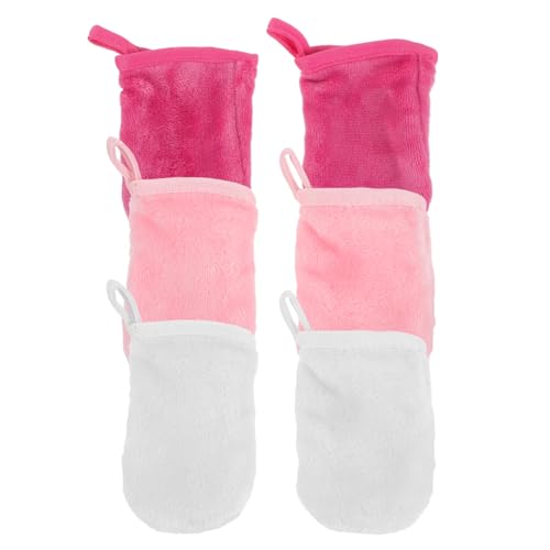 Facial Cleansing Gloves Makeup Remover Mitts Set of 6 Soft Reusable Gloves for Daily Skincare Routine and Travel 4.92X3.93 Inches