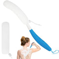 Back Scrubber for Shower, 15.35" Long Handle Shower Brush for Body, Back Brush for Shower for Men Women, Long Handled Bath Sponge for Deep Clean, Exfoliating, Anti-Slip Curve Handled Back Scrubber - size: Blue-white-h