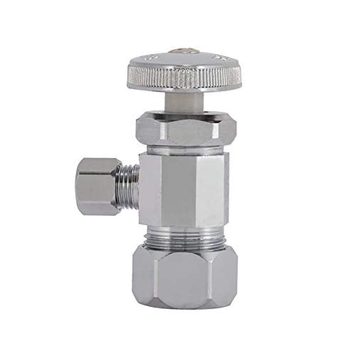 Eastman 5/8 Inch OD Compression x 1/4 Inch OD Compression Multi-Turn Angle Stop Valve, Brass Plumbing Fitting, Chrome, 04344LF (Pack of 2) - size: 1/4 in. OD x 5/8 in. OD (Pack of 2)