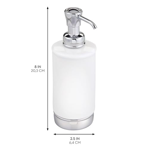 iDesign Hand Soap Dispenser, White | Bathroom or Kitchen, Refillable, Pump Bottle - color: White
