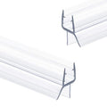 Shower Glass Door Bottom Seal, 2PCS 36 Inch Ultra Clear PVC Seal Strip with Sweep for 3/8"(10mm) Thick Frameless Glass Door, to Stop Water Leakage - style: 3/8" X 36"