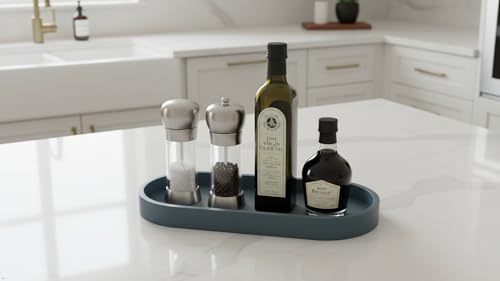 Premium 12” x 5” Silicone Vanity Tray | Sink and Surface Organizer with Sturdy Non-Slip Base | Heat Safe, Dishwasher Safe (White) - color: White