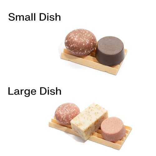 The Earthling Co. Self Draining Soap Dish Silicone Soap Holder to Prevent Mushy Bars and Extend Bar Life, Shampoo and Conditioner Bar Tray for Bathroom, Shower, Countertops (Small Dish) - size: 4.75"