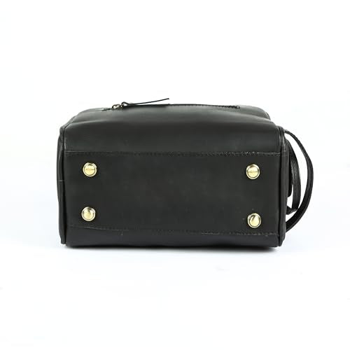 KomalC Travel Toiletry Bag – Premium Leather Dopp Kit for Men & Women with Water-Resistant Lining & Spacious Zippered Organizer - style: 1 Zip Classic Black