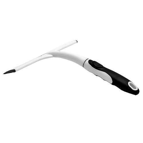 Fuller Brush Easy Grip Handheld Squeegee - for Shower Walls, Doors, Tub Surfaces, Windows, Mirrors & Vehicle Windshields - ThermoPlastic Rubber Blade - Comfort Grip Handle with Built-in Finger Groove