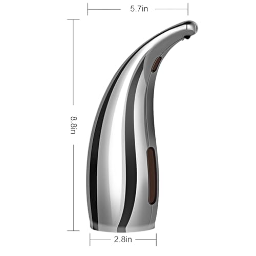 300ml Touchless Automatic Soap Dispenser Silver Magnetic Charging | Infrared Induction 4 Gear Adjustable Liquid Output Minimalist IPX6 Waterproof Design for Kitchen Bathroom Hotel Daily Use - color: Silvery