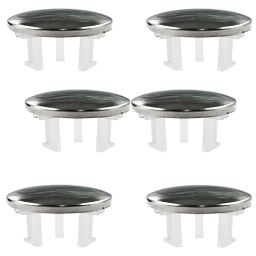 6 Pack Stainless Sink Basin Trim Overflow Cover,Sink Overflow Trim Ring Steel Round Hole Cover,Basin Trim Ring Insert in Hole Round Caps for Home,Sink,Bathroom,Kitchen - color: Single-layer Spherical