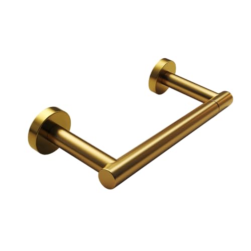 POKIM Brushed Gold Toilet Paper Holder - 304 Stainless Steel Double Post Wall Mount Tissue Dispenser, Anti-Slip Design, Fits Mega/Jumbo Rolls, Rustproof Bathroom Accessory for Home & Commercial Use - color: Brushed Gold, size: Classic