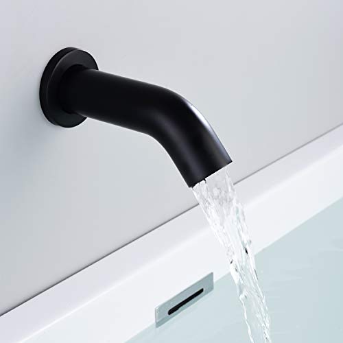 SUMERAIN Matte Black 3 Handle Tub Shower Faucet Set | Waterfall Tub Spout, With Brass Rough in Valve, 8 Inches Rain Shower Head, Modern Design - color: Matte Black