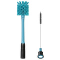 MOSOLAN 2-in-1 Water Bottle Brush and Straw Cleaner Brush, Long Handle Scrub Brush with Replaceable Head for Water Bottles, Glasswares, Mugs, Flasks, Tumblers and Kitchen Sink, Smokey Blue, 1 Pack - color: Smokey Blue, size: 1 Count (Pack of 1)