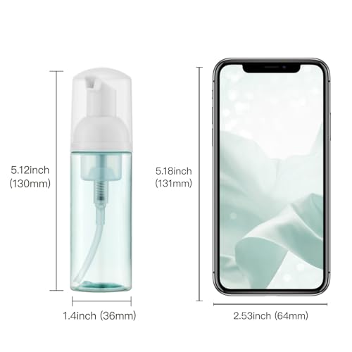 Travel Foam Pump Bottle - 2oz Small Size Foaming Hand Soap Dispenser - Mini Portable Mousse Lash Shampoo Kit Container for Hair - Empty Leak Proof Plastic Color Foamer for Liquid Toiletry 4Pack - color: Og-5dec-3lub