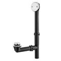 Artiwell 1-1/2" Black Tubular Bath Drain Kit with Tip-Toe Bath Drain Stopper, Touch-Toe Tub Drain, Tip Toe Bathtub Drain Waste and Overflow with Plug and Bathtub Overflow Drain Cover, Chrome Plated - color: Chrome Plated