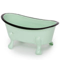Rustic Enamel 1 Piece 5.5" Metal Clawfoot Mini Bathtub Soap Dish Mini Bath Tub Decoration Clawfoot Tub Soap Caddy Mint - color: Mint