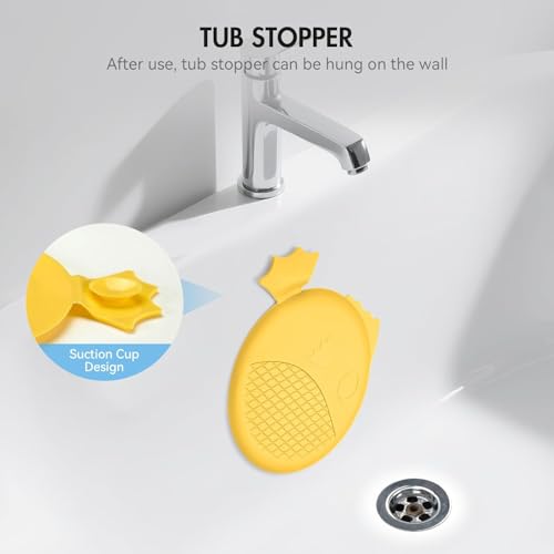TRAPMATE Silicone Bathtub Drain Stopper/Good Grips Sink Stopper, Drain Cover for Shower, Bath, Kitchen Sink, 3 Pack (Patented Product) - color: Gray Green Yellow