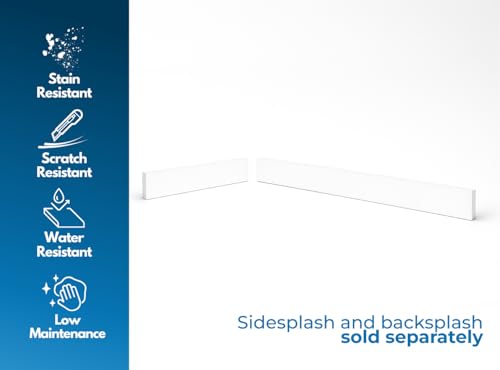 Bathroom Vanity Sink Backsplash/Sidesplash (Super White Engineered Marble, 4" x 72") - size: 4" x 72"