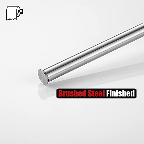 JQK Toilet Paper Storage Stand, 304 Stainless Steel Thicken 0.8mm Tissue Reserve Holder Dispenser for Bathroom, Brushed Steel, TPS180-WN - color: Brushed & White Base