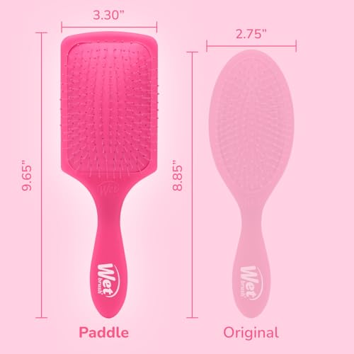 Wet Brush Paddle Detangler Hair Brush, Pink Frost - Ultra-Soft IntelliFlex Detangling Bristles with AquaVent Design - Spread Hair Treatments Evenly - Glides Through Tangles For All Hair Types - color: Pink Frost, size: 1 Count (Pack of 1)