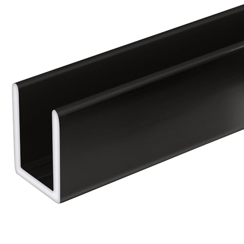 Brixwell SDCD38GM-CCP12 Gun Metal 3/8" Fixed Panel Shower Door Deep U-Channel - 12" Stock Length - color: Gun Metal, size: 12"
