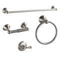 BGL Bathroom Accessories Set, Glossy Stain Nickel Expandable Towel Bar 4-Piece Bathroom Accessory Set Wall Mounted Towel Ring Robe Hook Toilet Paper Holder Towel Holder - color: Glossy Stain Nickel