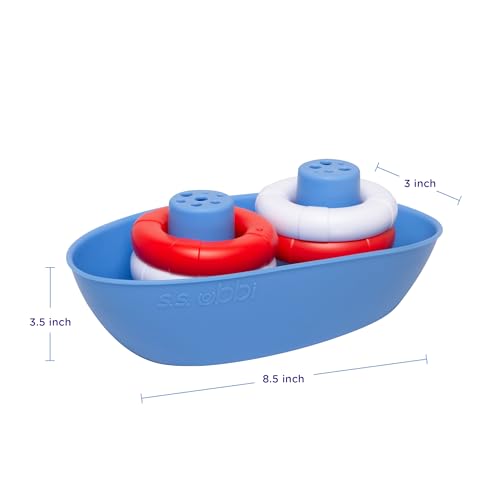 Ubbi Boat & Buoys Bath Toys, Includes 1 Boat and 4 Buoys, Bath Time Toys for Toddlers - color: Boat and Buoys