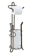 SunnyPoint Freestanding Toilet Paper Holder with Storage – Holds 3 Spare Rolls, Heavy-Duty Steel, Oil Bronze Finish, Easy Assembly, Space-Saving Bathroom Organizer - color: Bronze