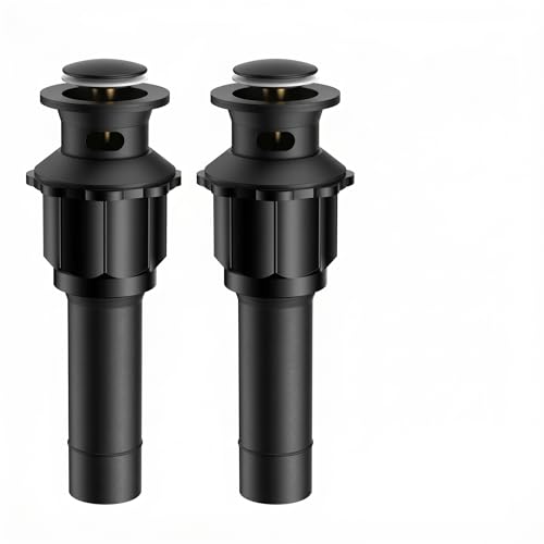 FORIOUS Bathroom Sink Drain with Overflow, Pop Up Drain Assembly with Detachable Basket Stopper, Anti-Explosion and Anti-Clogging Strainer, 304 Stainless Steel, Matte Black(2 Pack) - color: Matte Black(2 Pack)