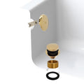 Westbrass A931K-01 Universal 1-3/8" Fine Thread Tip-Toe Bathtub Drain Plug Trim Set with One-Hole Overflow Faceplate and 1-1/2" Adapter Bushing, Polished Brass - color: Polished Brass