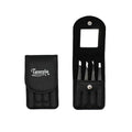 TWEEZIA Stainless Steel Precision Tweezers Set with Mirror Case, 4 Piece | Eyebrow tweezers, slant and pointed tips, use for facial hair, splinters, ingrown hairs, crafting, wigs, beauty kits