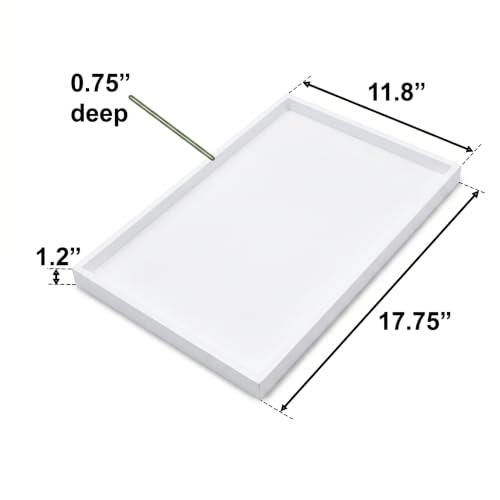 Natural Bamboo Serving Tray Platter 17.75 x 11.8 Rectangular, White - color: White, size: 17.8" x 11.8" x 1.2"