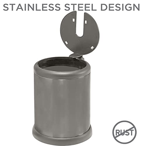 Bath Bliss Toilet Brush and Holder | Self Closing Lid | 360 Degree Brush Head | Bathroom Cleaning | Compact Size | Storage and Organization | Matte Grey - color: Matte Grey, size: 1 Pack