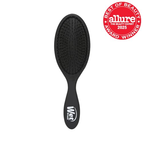 Wet Brush Original Detangler, IntelliFlex Bristles, Black | Ultra Soft IntelliFlex Bristles Gently Separate Knots with Ease, Minimises Hair Damage and Breakage, For All Hair Types - color: Black, size: 1 Count (Pack of 1)