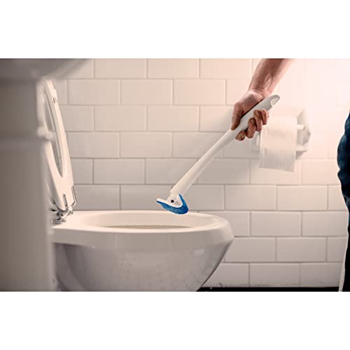 Scotch-Brite Disposable Toilet Scrubber Starter Kit, Disposable Refills with Built-in Bleach Alternative, Includes 1 Handle, Storage Caddy and 5 Refills