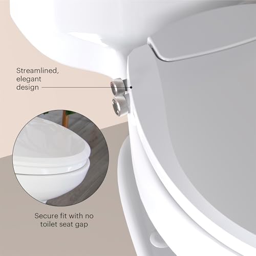 Brondell Bidet Toilet Seat, Non-Electric Swash Ecoseat, Fits Elongated Toilets, White - Dual Temperature, Dual Nozzle System - Bidet with Easy Installation - size: Elongated, style: S102 - warm water