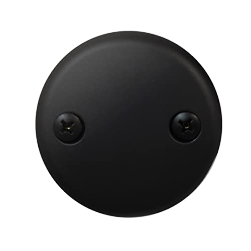 Westbrass D93-2-62 1-1/2" Tip-Toe Bathtub Drain Plug Trim Set with Two-Hole Overflow Faceplate, Matte Black, 1 Count (Pack of 1) - color: Matte Black, size: 1 Pack