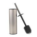 Toilet Brush and Holder Set Premium Material Toilet Bowl Cleaner Free Standing Toilet Bowl Brush and Holder 1pack Brushed Nickel - color: Brushed Nickel