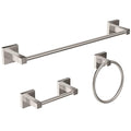 RUACQ 3 Pieces Bathroom Hardware Set, SUS 304 Stainless Steel Toilet Paper Holder, Towel Ring, 18-inch Towel Bar Set, Wall Mounted, Heavy Duty(Brushed Nickel) - color: Brushed Nickel, size: 3pcs