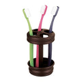 iDesign Metal Toothbrush Holder - Bathroom Cup for Bathroom Organization, The Olivia Collection - 3.25" x 3.25" x 5", Bronze - color: Bronze