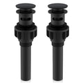 KENES 2 Pack Pop Up Bathroom Sink Drain with Overflow, Matte Black Pop Up Drain Stopper Anti Clog Pop Up Drain Stopper Lavatory Bathroom Vanity Sink Drain - color: Matte Black X 2, size: Big Pop up Cap (With Overflow)